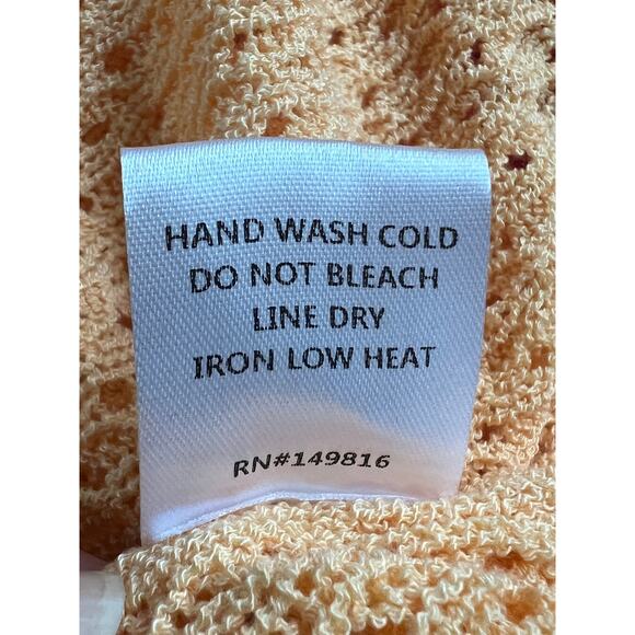 FORE COLLECTION WOMENS SIZE XSMALL OMBRE CROCHET MAXI DRESS PINK ORANGE NEW - Picture 9 of 12